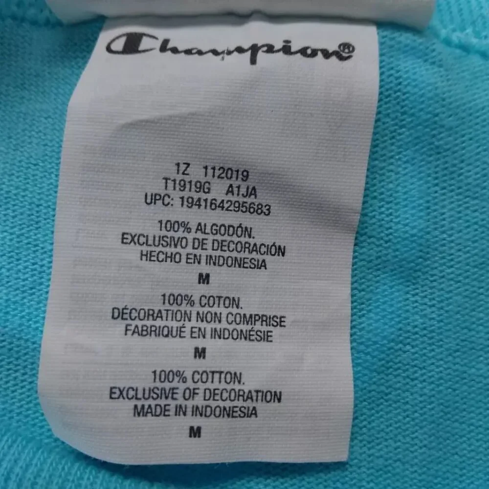 Champion blue colorful T-shirt size M - Picture 8 of 13
